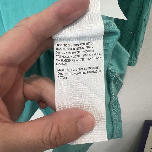 Belle By Kim Gravel Triple Luxe Knit 3/4 Eyelet Sleeve Top Sz 4x - Picture 5 of 8